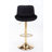 Chrome Footrest And Base Swivel Height Adjustable Mechanical Lifting Velvet + Golden Leg Simple Bar Stool,Set Of 2