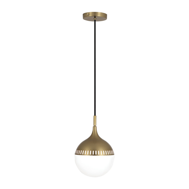 Rio 1 - Light Pendant, Antique Brass, 12" H x 8" W x 8" D