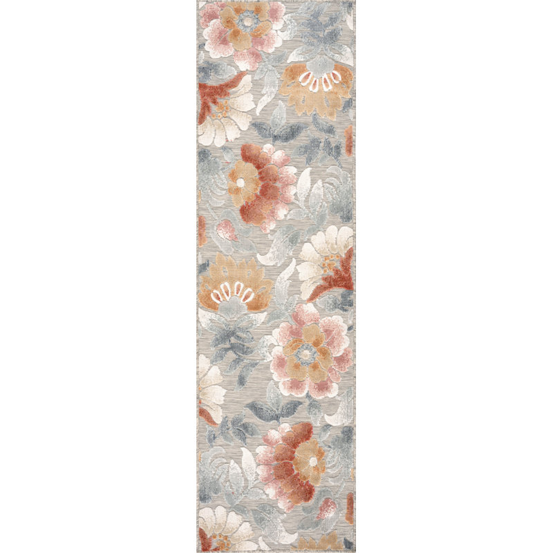 Tapis floral Elaina, Tapis de couloir 2 pi 2 po x 7 pi 3 po