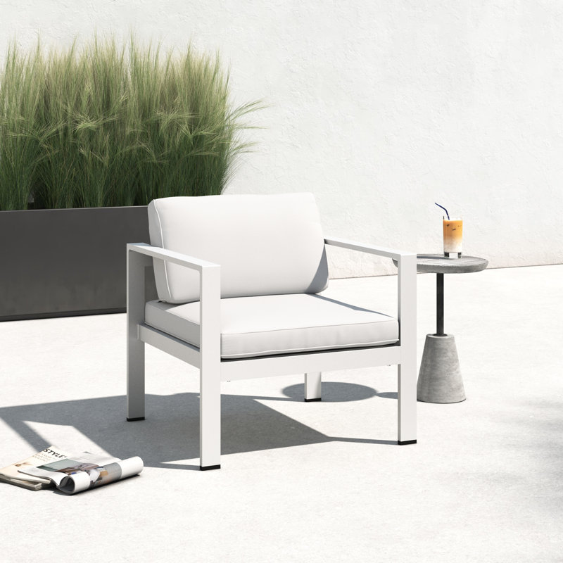 Devan Patio Lounge Chair, White