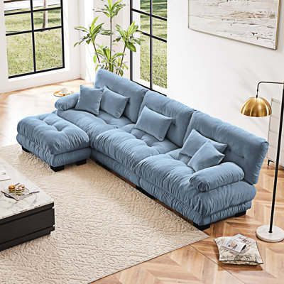 Modular Sectional Sofa Couch With Convertible Ottoman