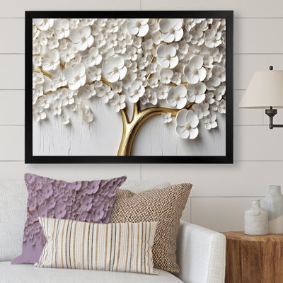 White Orchid Tree Garden of Branches I - Print on Canvas (No texture) 