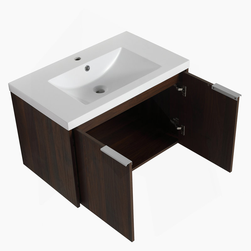Meuble-lavabo 72 po à fermeture en douceur avec lavabo, Noyer de Californie, 72"