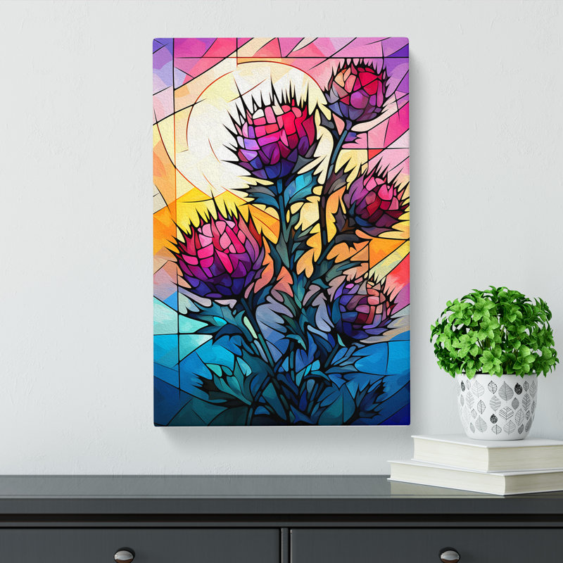 Thistle Cubism No.2 - Print, 76cm H x 50cm W x 3cm D