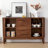 Sleek Walnut Buffet with Storage 63 " W Sideboard