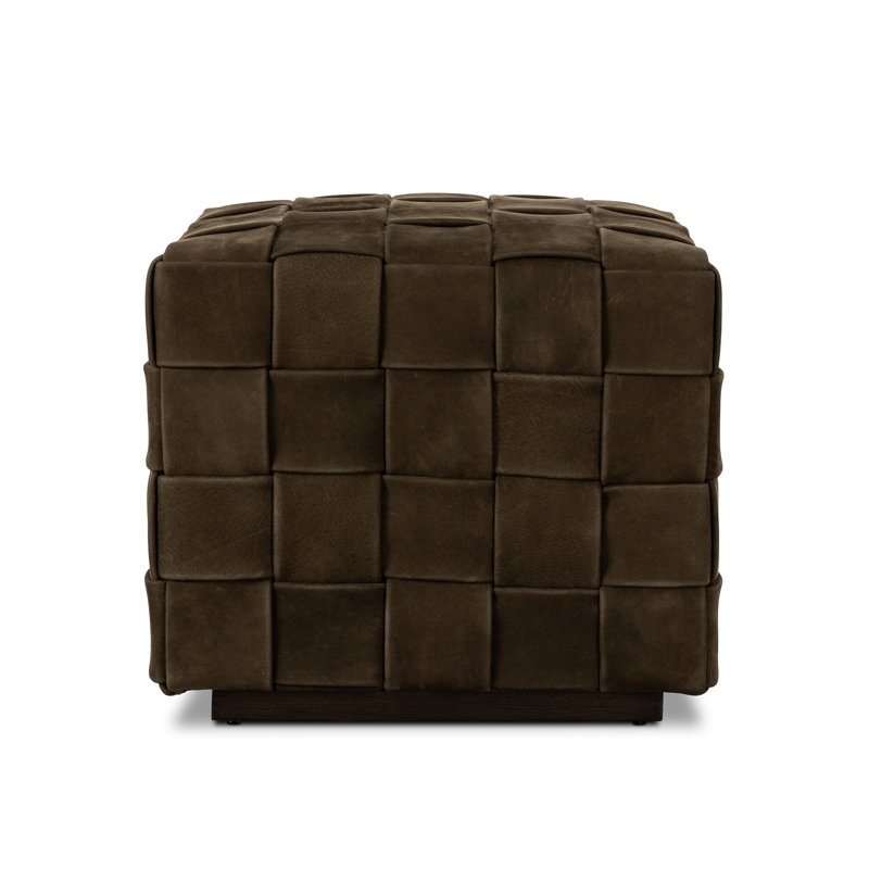 FLORES Square Ottoman, Chocolate Brown