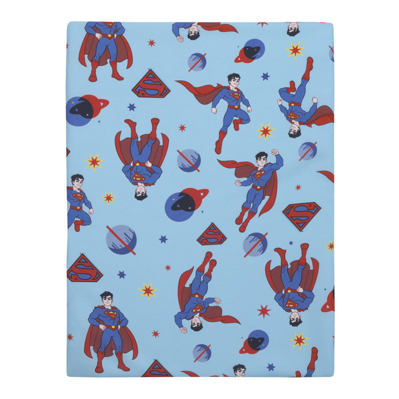 Drap de protection NoJo Warner Bros. Superman bleu et rouge, planètes et étoiles