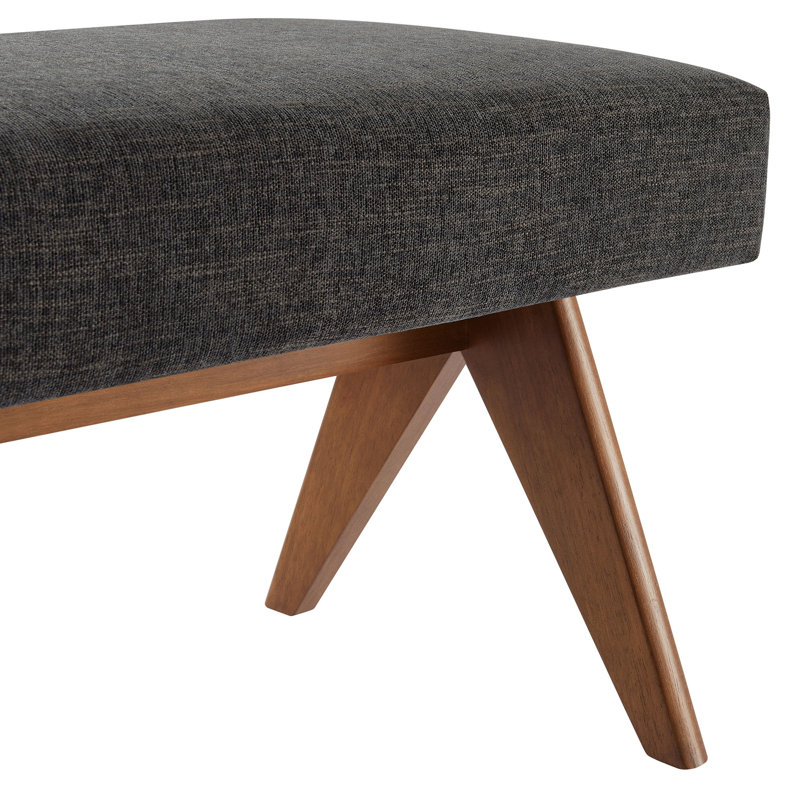 Lyra Fabric Upholstered Bench, 18.50"H x 63"W x 18"D, Dark Gray