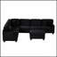 Canapé d'angle en forme de U avec pouf amovible et poches de rangement latérales pour une configuration flexible du salon