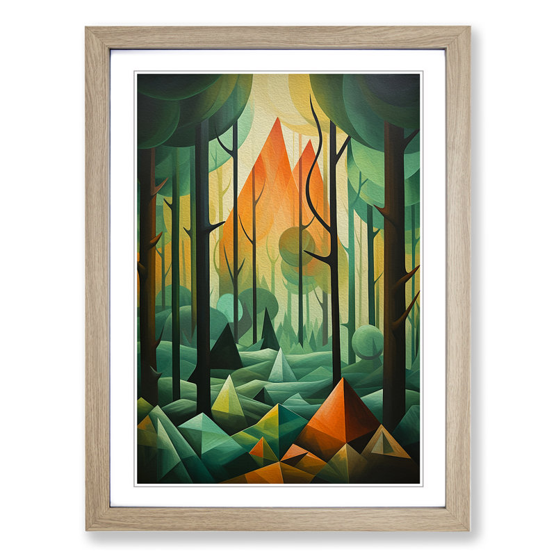Single Picture Frame Print on Wood, 46cm H x 34cm W, Oak Framed
