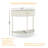 Artisan-Crafted Wave-Pattern Demi-Lune Console Table with Creamy White Finish,Unique Half Moon Design End Table with 2 Storage Drawers and Bottom Shelf for Living room, Bedroom, Study, Hallway