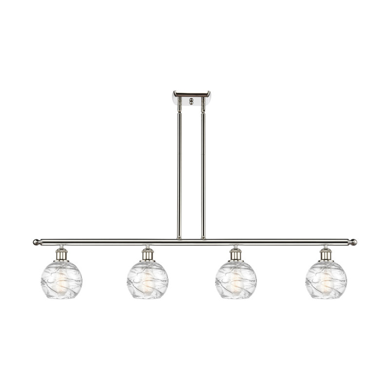 Cansler 4 - Light Kitchen Island Pendant, 6 Watt Vinage LED Bulb, Polished Nickel