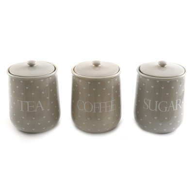 3-tlg. Kaffee, Tee & Zucker Dosen-Set