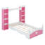 Lit en bois en forme de château avec tablette de rangement, lit plateforme simple Dreamy pour chambre d'enfant, cadre de lit-1193667631