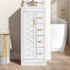 Meuble-lavabo 24 po avec lavabo intégré en céramique, meuble-lavabo simple avec 1 porte et 3 tiroirs pour salle de bain petite et moyenne, blanc-1054159417