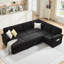 Canapé-lit d'angle Belrose en forme de U avec lit gigogne et rangement pour salon, noir-1849151008