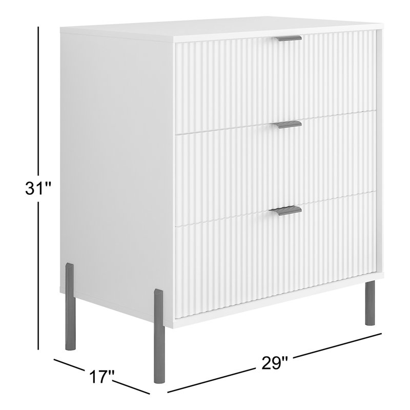 Williamsville 29'' W Nightstand, Black/White