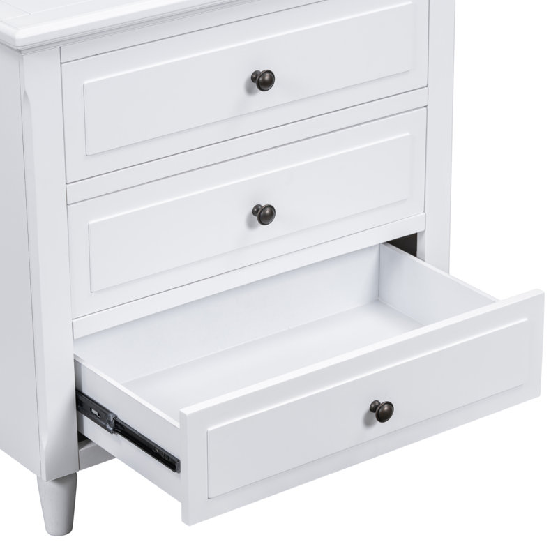 Armoire de rangement en bois à 3 tiroirs avec table de chevet
