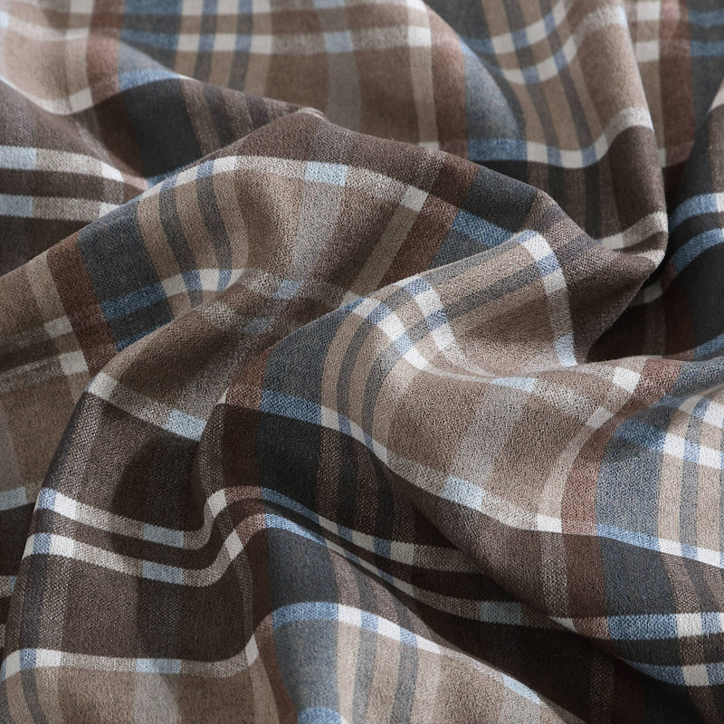 Twin Brown Plaid Reversible Microfiber Comforter Set