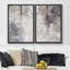 Abstrait effet de peinture grunge gris, graffiti - 2 pièces sur toile-87607459-87607460