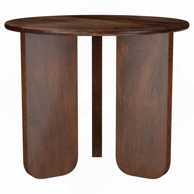 Table de bout ronde brune