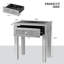 Table de bout en miroir moderne avec lumière DEL et tiroir, table d'appoint en diamant écrasé avec base rectangulaire pour salon, chambre à coucher et bureau, argent-786566902
