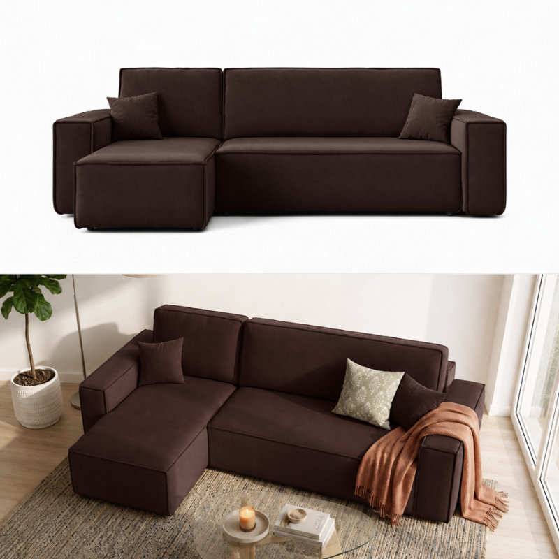 Rozena 3 Seater Sofa Bed, Left Hand Facing