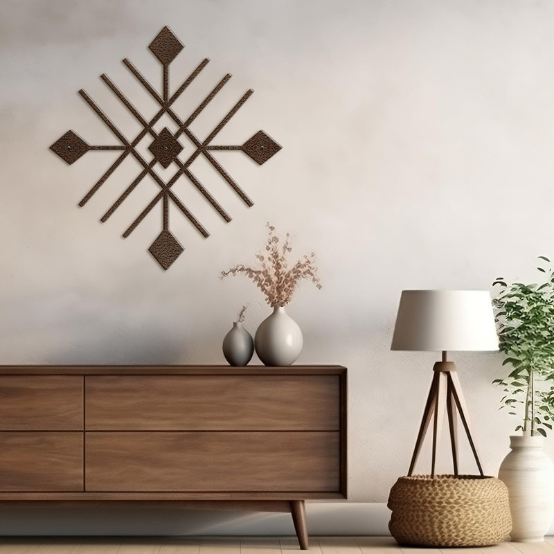 Décoration murale en métal, H 30 po x l 30 po x P 0,05 po, Bronze