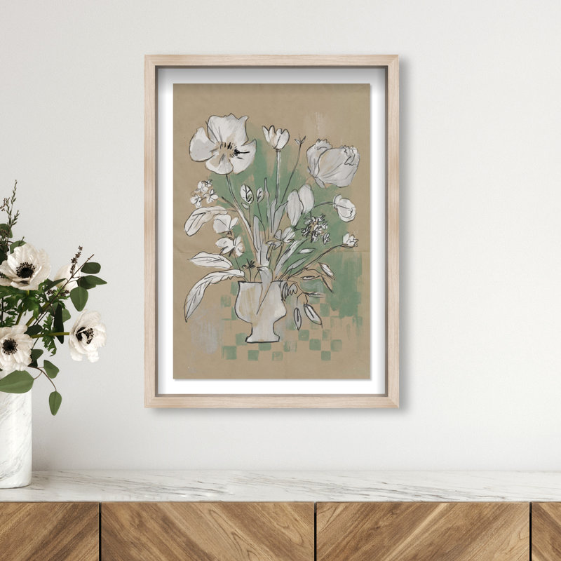 Spring Energy II Print by Oliver Gal, Natural Oak Shadowbox, 17.5"H x 25.5"W