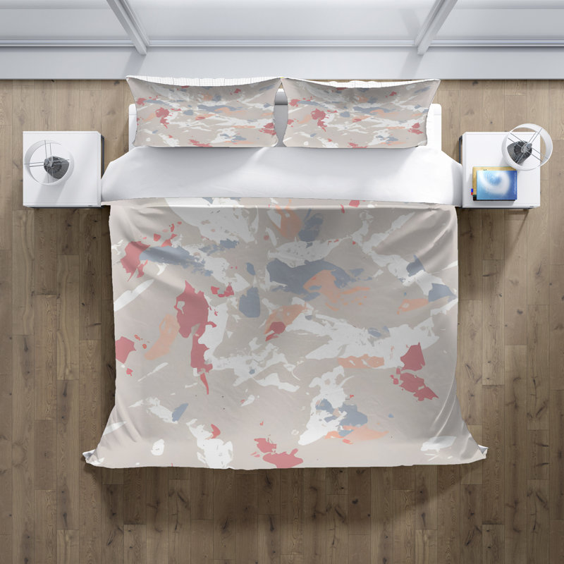 Polyester Abstract Duvet Cover, King Duvet Cover + 2 King Shams