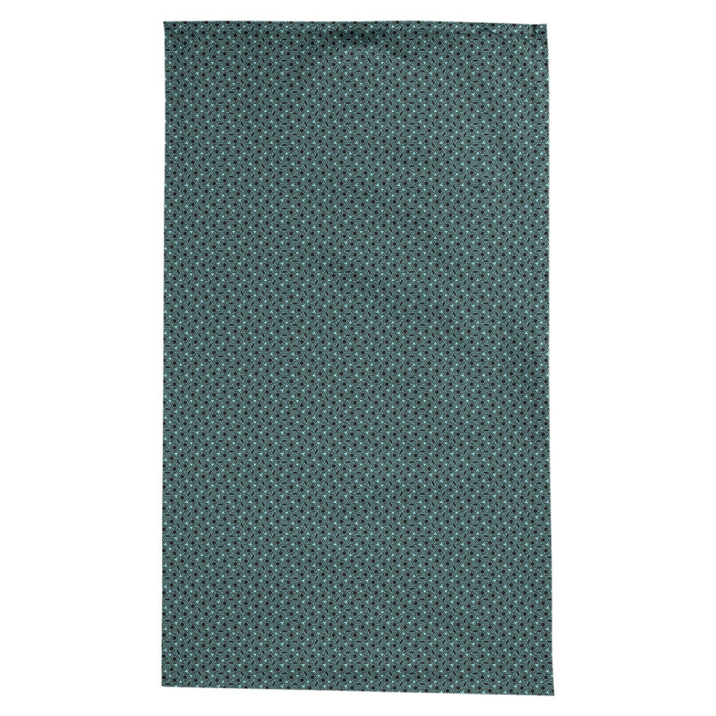 Nappe à motif géométrique 100% coton leffel, Sarcelle / Noir
