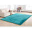 Tapis turquoise à poils longs touffeté à la main Huya-281040771