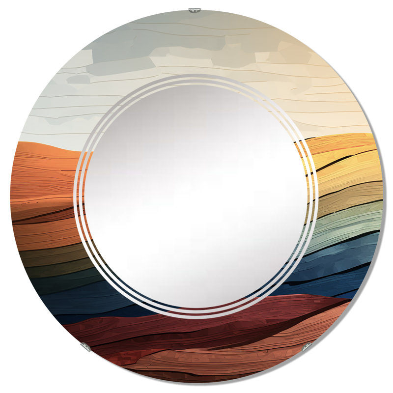 Ottava - Miroir mural moderne rond, 32 po x 32 po
