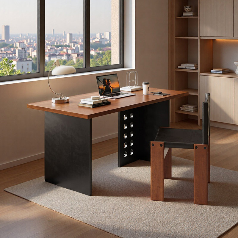 Bureau d'écriture rectangulaire rétro Retro, H 29,52 po x l 70,86 po x P 31,49 po