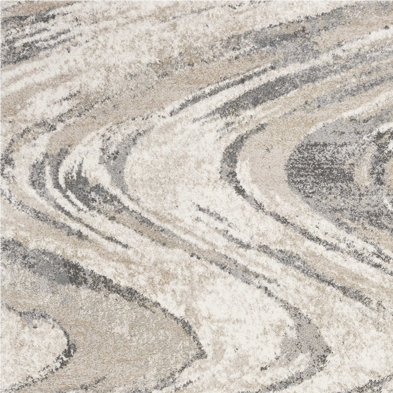 Tapis suisse à motif abstrait naturel, Rectangle 7 pi 10 po x 9 pi 10 po