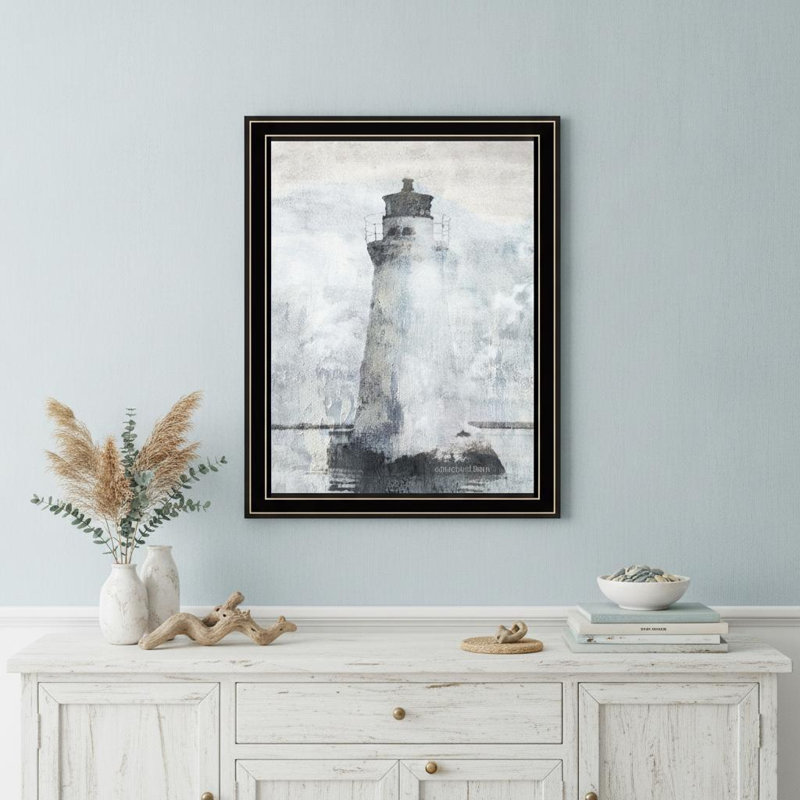Lighthouse Black Framed Print Wall Art