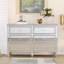 Commode décorative 56,1 po Kandiyohi, commode à miroir, armoire de rangement avec 6 tiroirs