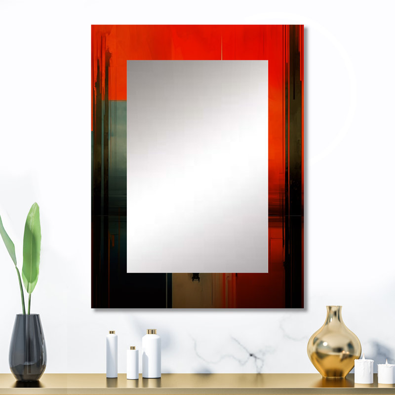 Lost In Simplicity II - Minimalism Unique Wall Mirror Decor, Modern Large Mirror, Printed Metal Art, 32" x 24"