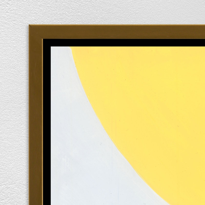 «Fragments of Gold and Spring II» par Janice Sadler - cadre flottant, impression sur toile, Image au pinceau gel