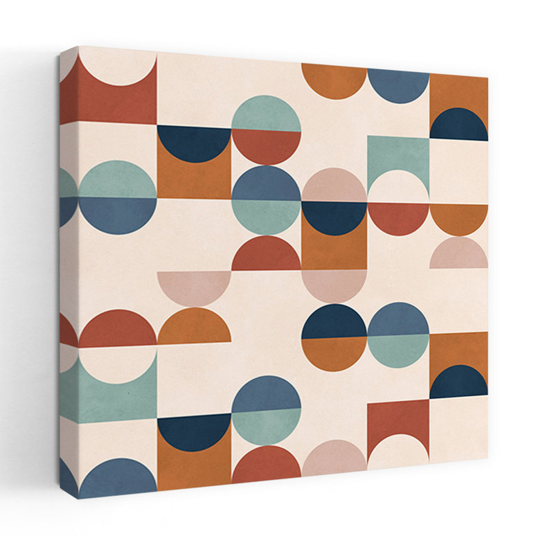 Geometric Colour Blocks Abstract Contemporary Geometric Wall Art, 18" H x 18" W