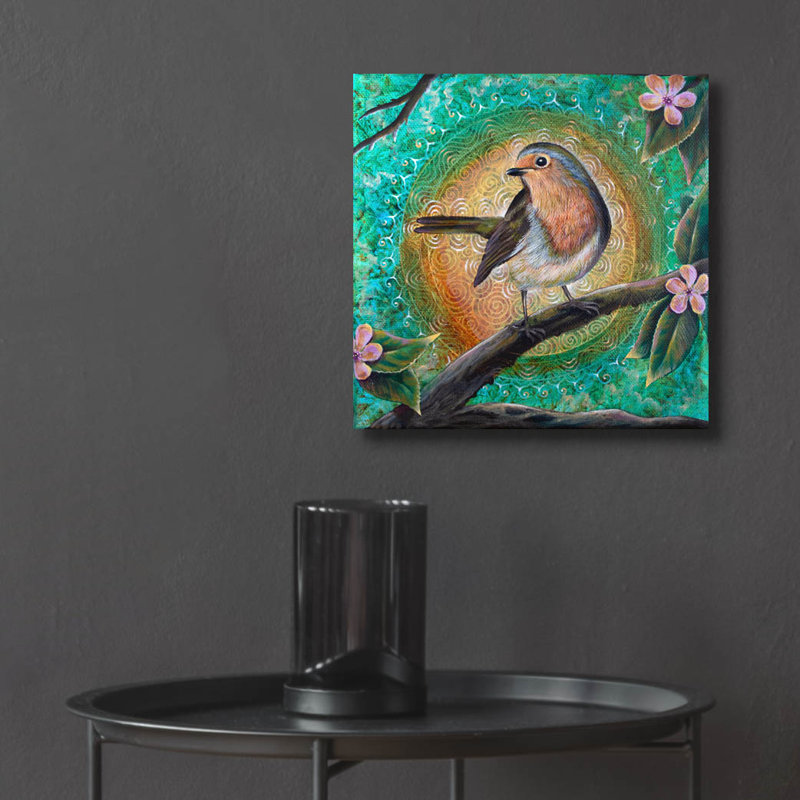 'Robin' by Verena Wild Acrylic Glass Wall Art, 12" x 12"