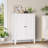 31.5”H Freestanding White Bathroom Cabinet With Adjustable Shelf, Wood Storage Cabinet(Set Of 2)