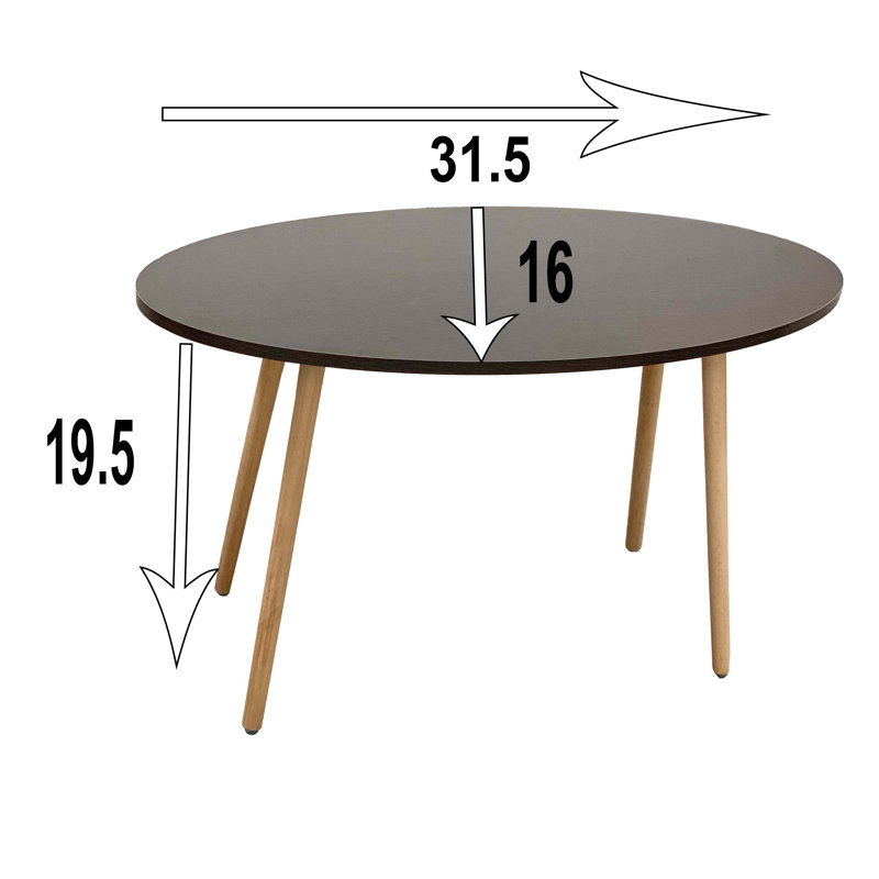 Table de bout en bois massif, Brun