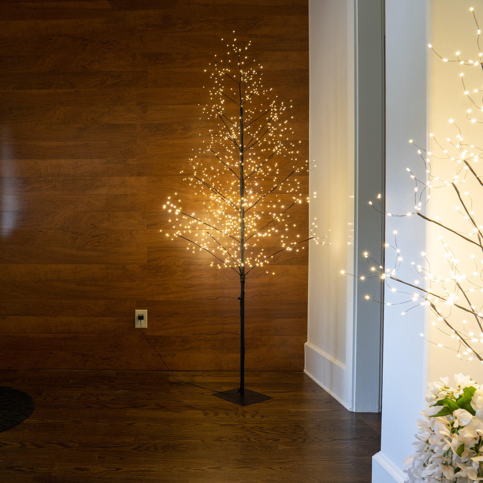 Black Fairy Light Tree, 84" H x 42" L x 42" D