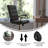 Mid-Back Executive Swivel Office Chair with Arms, and Transparent Roller Wheels-1784944231-1784944216