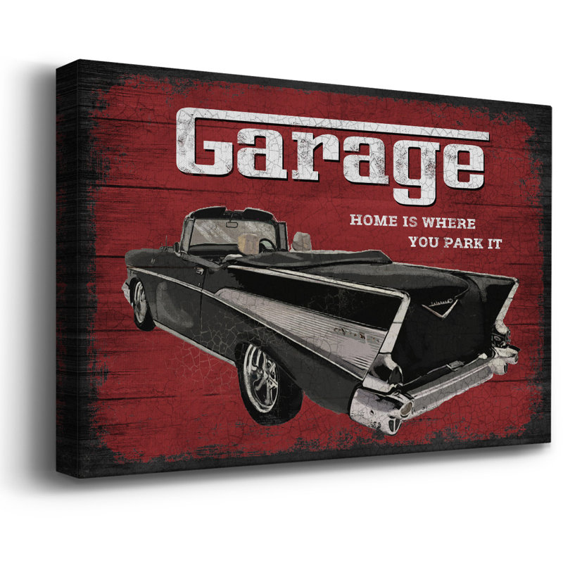 Toile tendue avec châssis The Garage Premium - prête à être accrochée, H 24 po x l 36 po