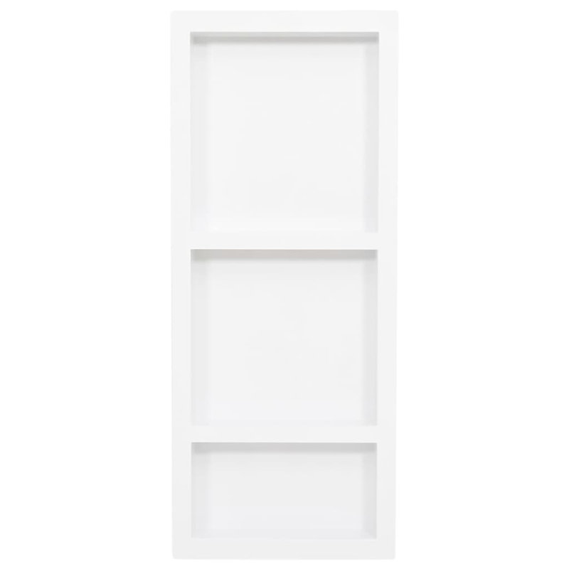 Greathel Shower Niche with 3 Compartments High Gloss White 41x99x9 cm