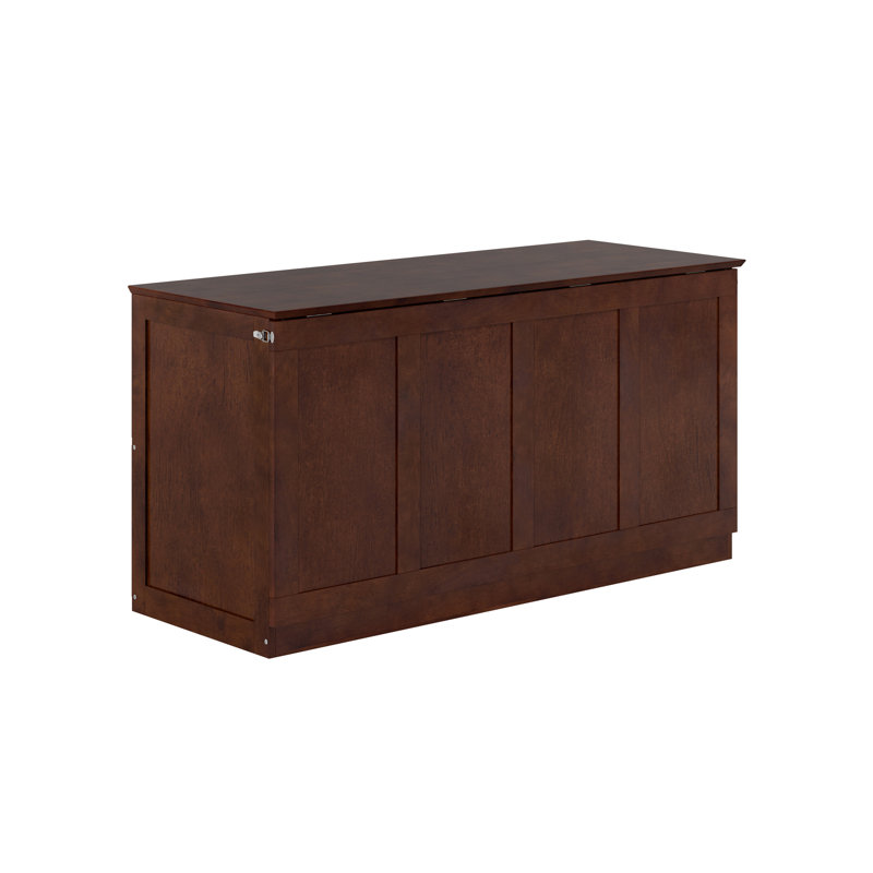 Westfield Low Profile Wood Murphy Bed Chest with 6" Mattress, Walnut