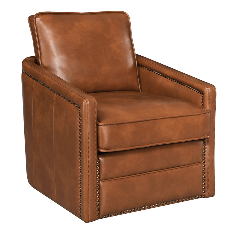 Fauteuil pivotant brun pour le salon - offre un siège confortable pivotant comme espace principal idéal