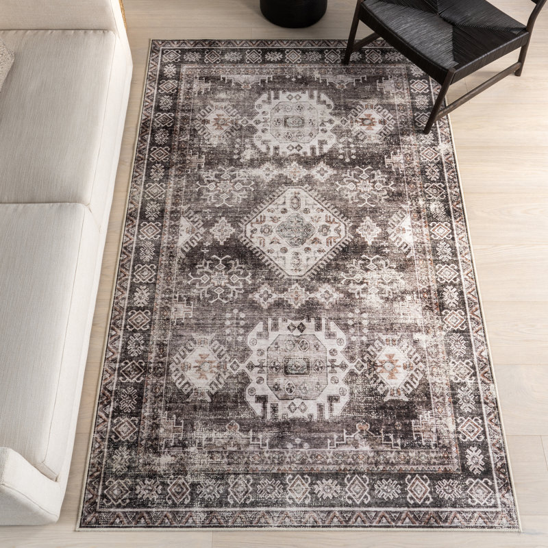  Tapis traditionnel lavable en machine Evelina SplashGuard, Rectangle de 5 pi x 8 pi